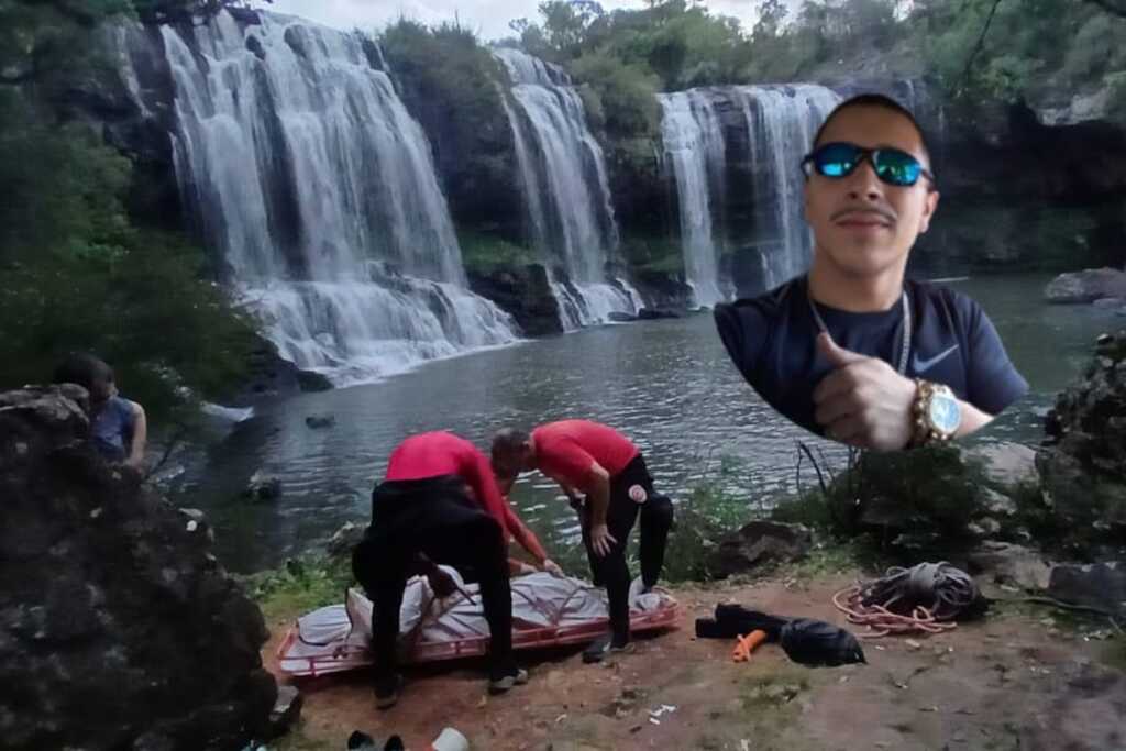 Mergulhadores resgataram corpo de vítima de afogamento na cachoeira do Rio São Marcos nesta sexta-feira